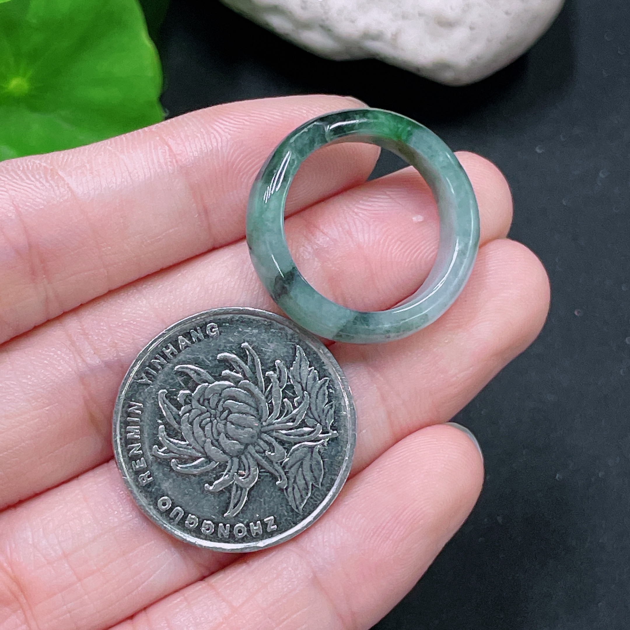 F33919961 Jadeite Ring Total Weight Approx. 3.5g With Other Mineral Components Size 17