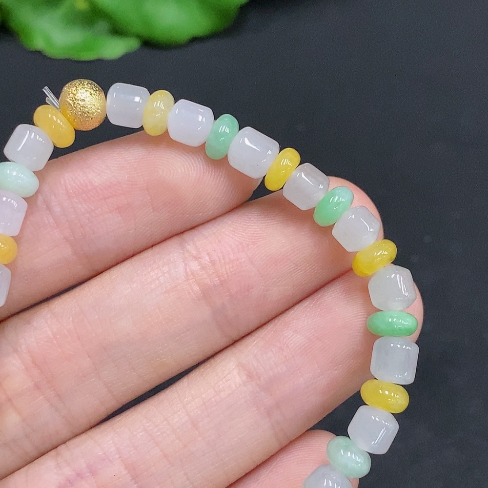 F30458695 JadeiteBeaded Bracelet Approx 5.5mm Total Weight 9.7g Non-gold-inlaid Undetermined Color Origin