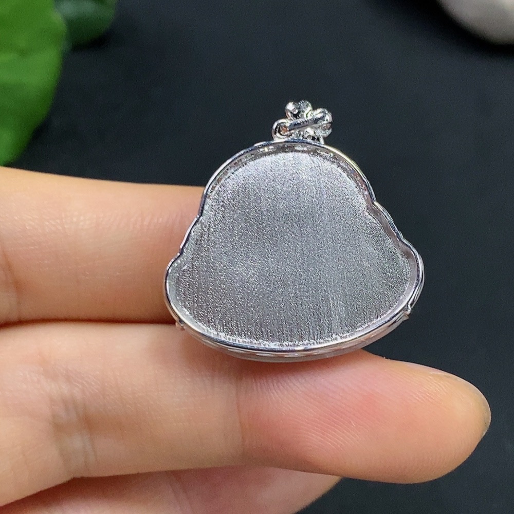 F18981518 Jadeite Buddha Inlaid Pendant (18K Gold) Total Weight Approx. 5.3g