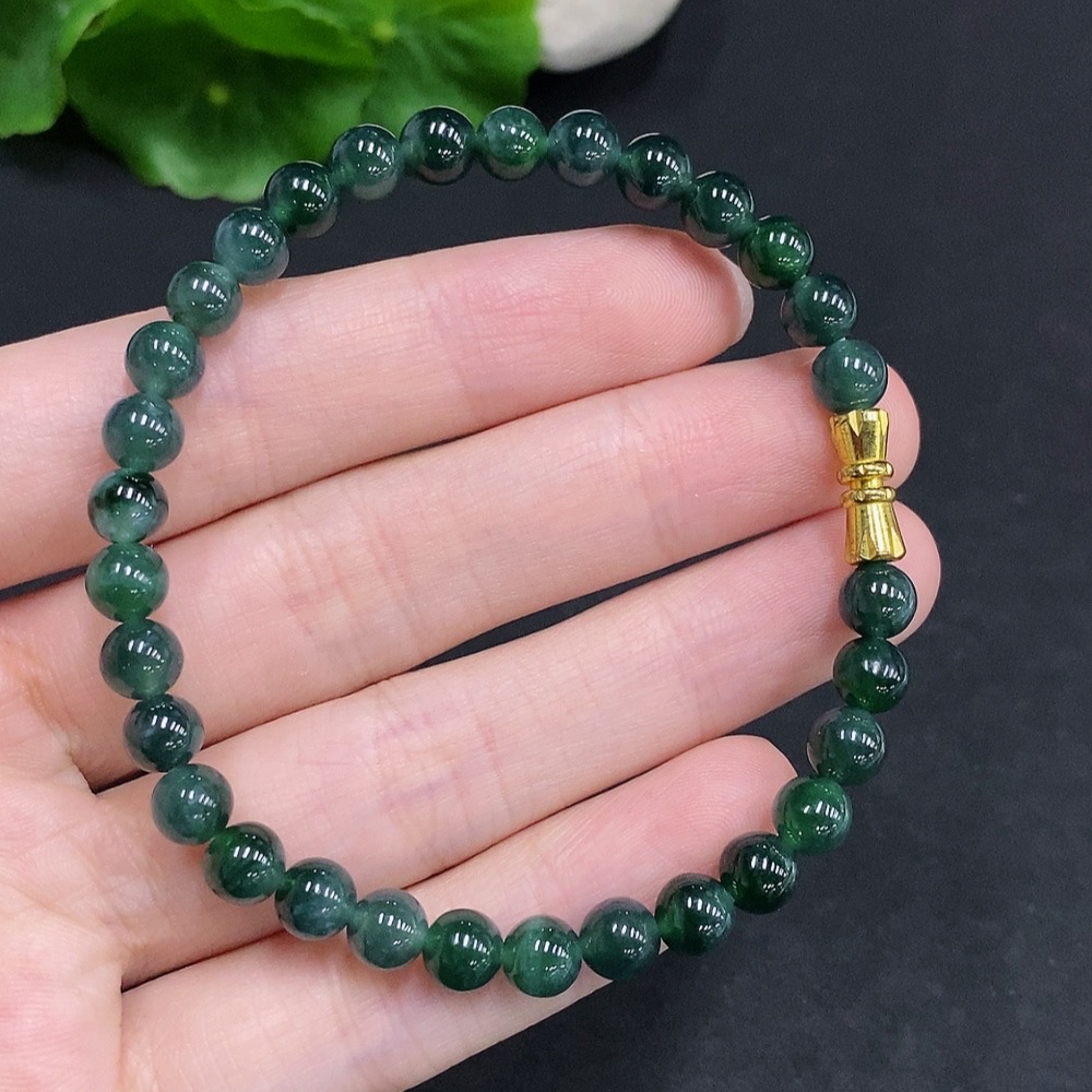 F34061365 Jadeite Bracelet Non-Gold Inlaid Total Weight About 12.5g Size Approx. 5.8mm