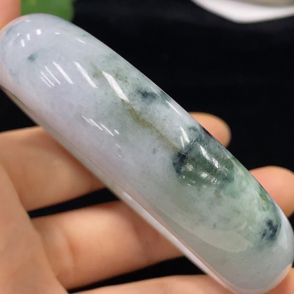 F32790377 Jadeite Round Bangle, Total Weight Approx. 84.74g, Size 59.7, Containing Other Mineral Components