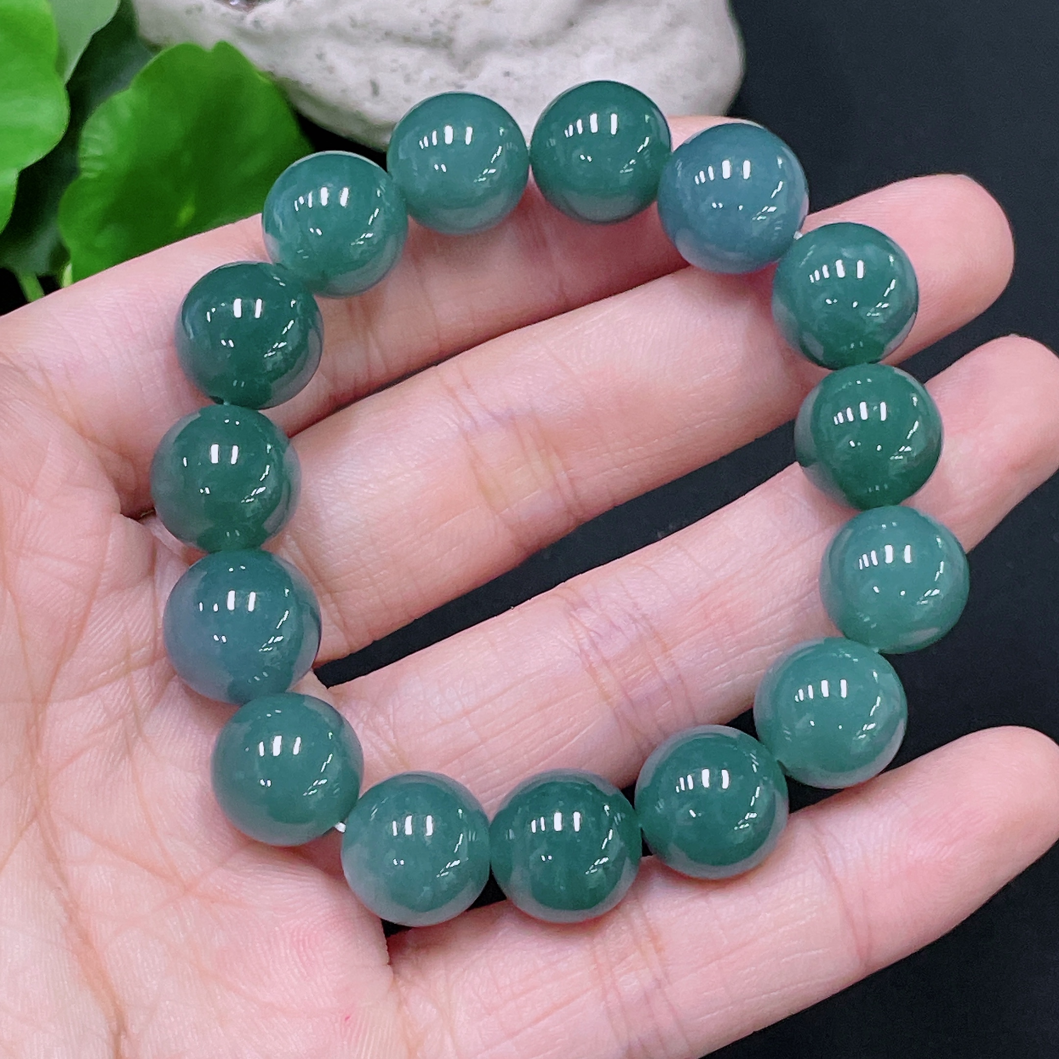 F33866307 Jadeite Bracelet Bead Size Approx. 11.8mm Total Weight Approx. 43.48g