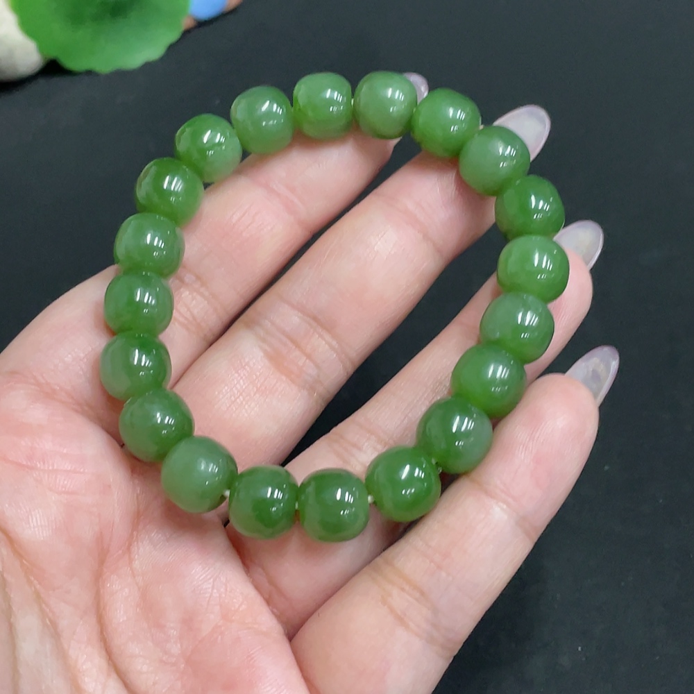 H34956184 Hetian Jade Bracelet, Approx. 9.4 mm, Total Weight Approx. 31.2g