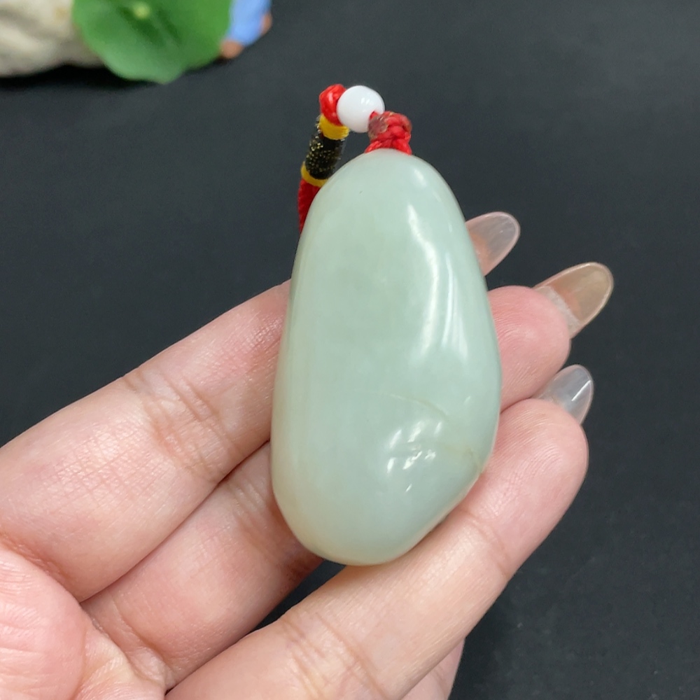 H32737513 Hetian Jade Pendant Buddha Undetermined Skin Color Formation Total Weight Approx. [Including String] 44.2g