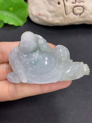 F46515447 翡翠摆件 佛公  货品总重约55.8g