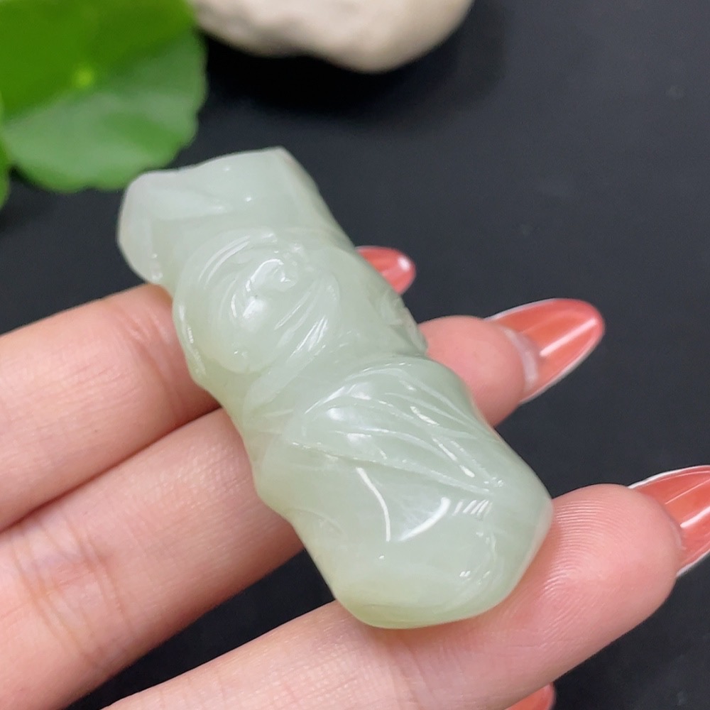 H34017325 Hetian Jade Pendant Bamboo Joint Total Weight About 30.6g
