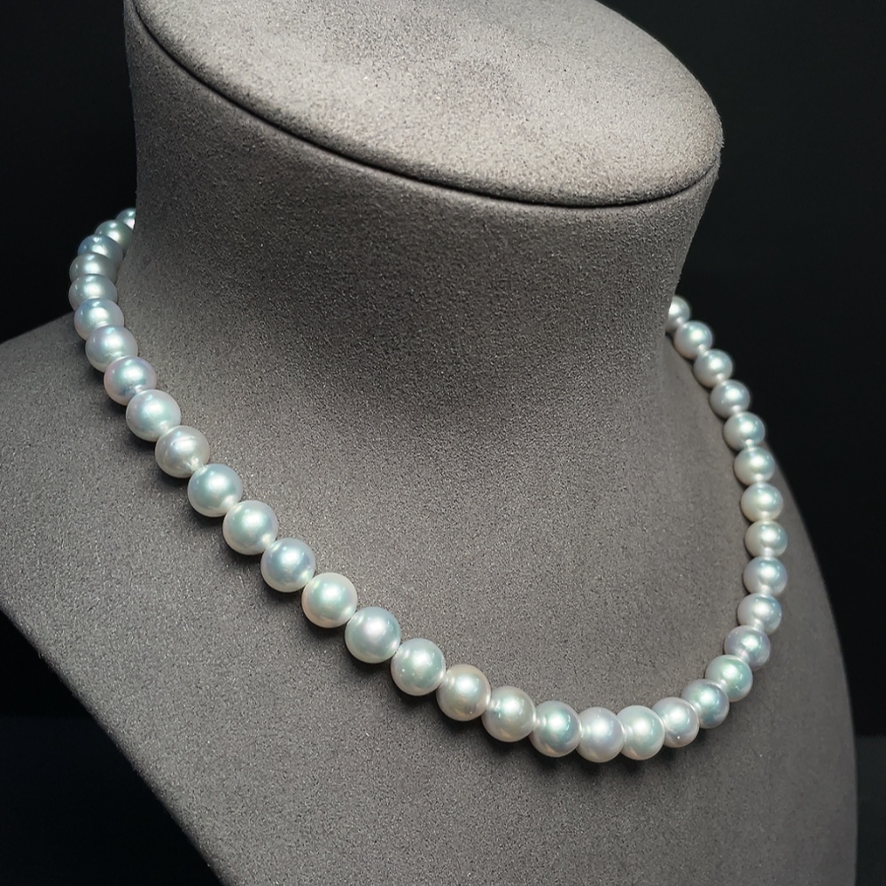 C34041526 Seawater pearl necklace, color origin undetermined, non-gold, total weight approximately 43.14 grams, size about 8.5mm