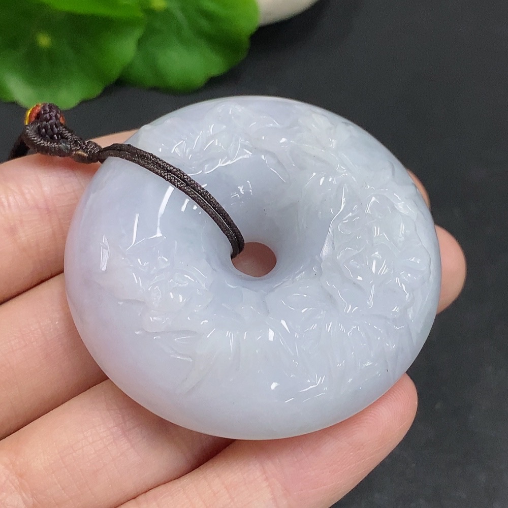 F33933663 Jadeite Safety Pendant Total Weight Approx. 72.5g (Including Rope Weight)