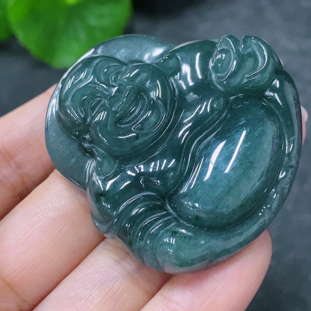 F34043292 Jadeite Pendant Buddha, Total Weight Approx. 34.98g