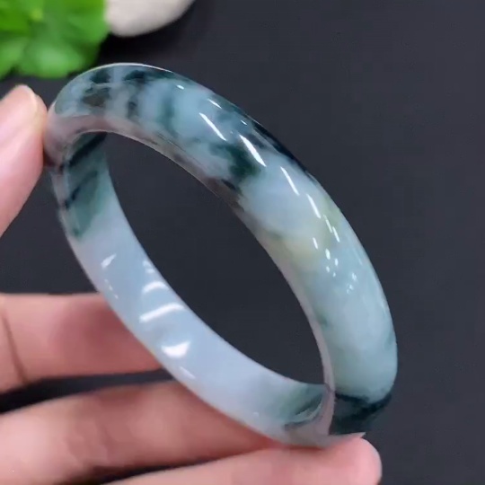 F30554637 Jadeite Round Bracelet Total Weight Approx. 42.6g Size 54 Containing Other Minerals