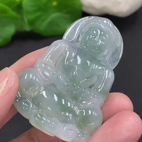 F33856719 Jadeite Guanyin Pendant, Total Weight Approx. 14.5g