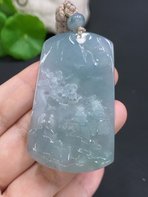 F29411376 JadeiteLandscape Pendant (Total weight approx. 35.7g including cord)