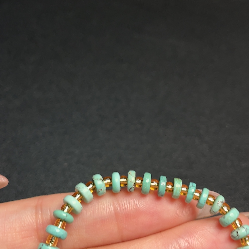 C34991309 Turquoise Bracelet with Other Mineral Components Non-Gold Total Weight Approx. 6.03g Size About 5.6mm (Including Minerals)