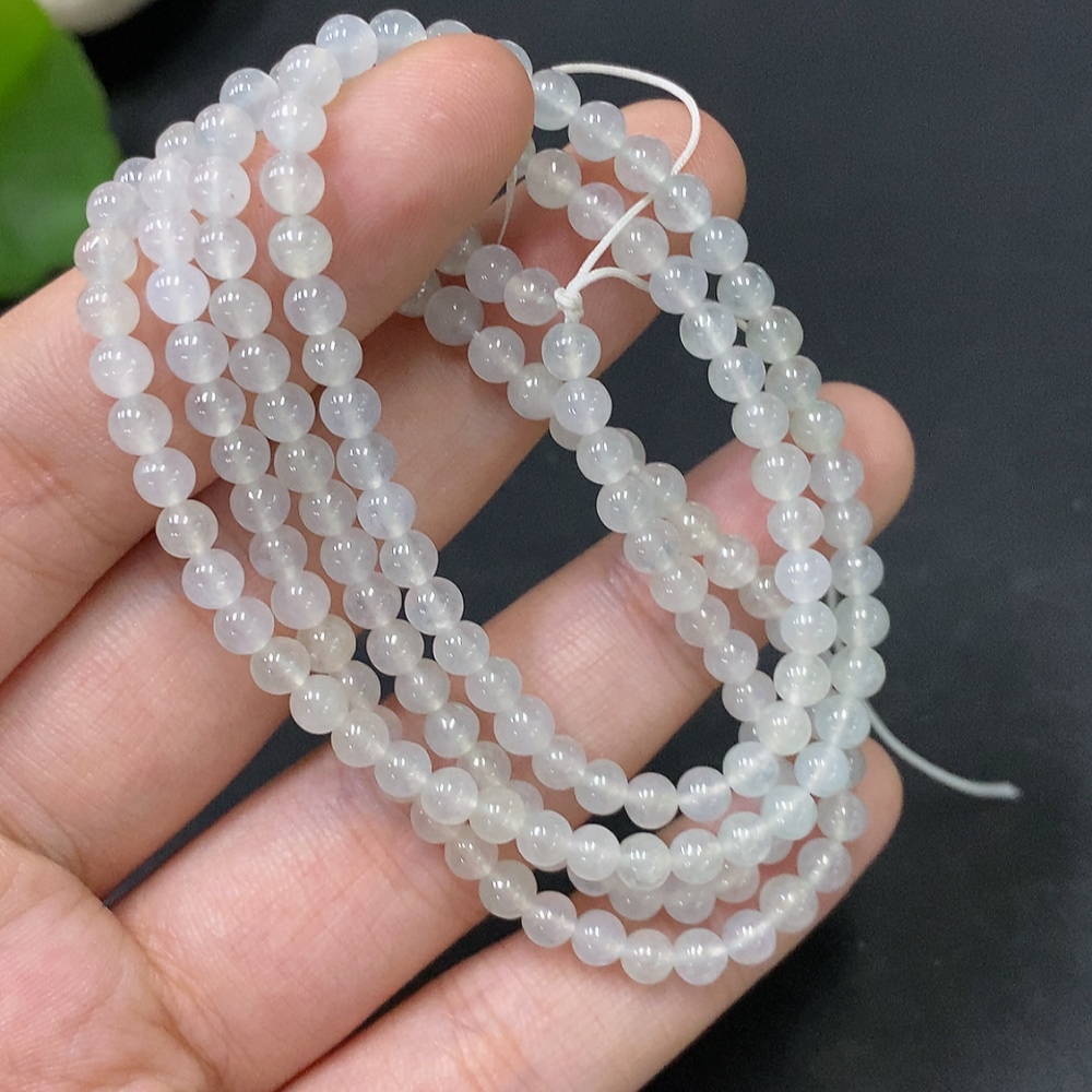 F28291908 Jadeite Bead Necklace, Total Weight Approx. 16.8g, Bead Size 3.8mm