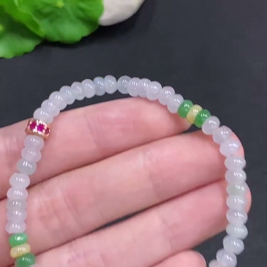 F35078191 Jadeite Bracelet Non-Gold Inlaid Total Weight About 8.7g Size Approx. 4.8mm