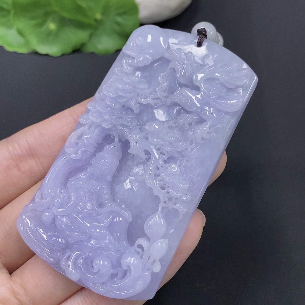 F28271113 Jadeite Mountain and Water Guanyin Pendant
