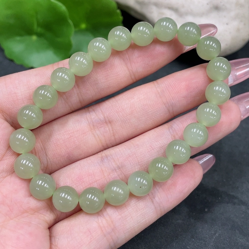 H33925680 Hetian Jade Bracelet approx. 7.7mm total weight approx. 17.3g