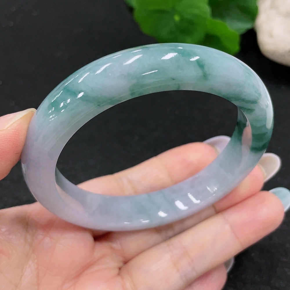 F33898730 Jadeite Round Bangle Size 58.3 Total Weight Approx. 61.8g