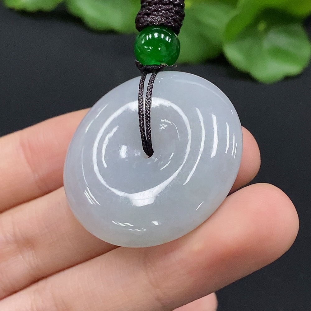 F35091002 Jadeite Safety Buckle Pendant with Non-A Grade Beads, Total Weight Approx. 18.96g