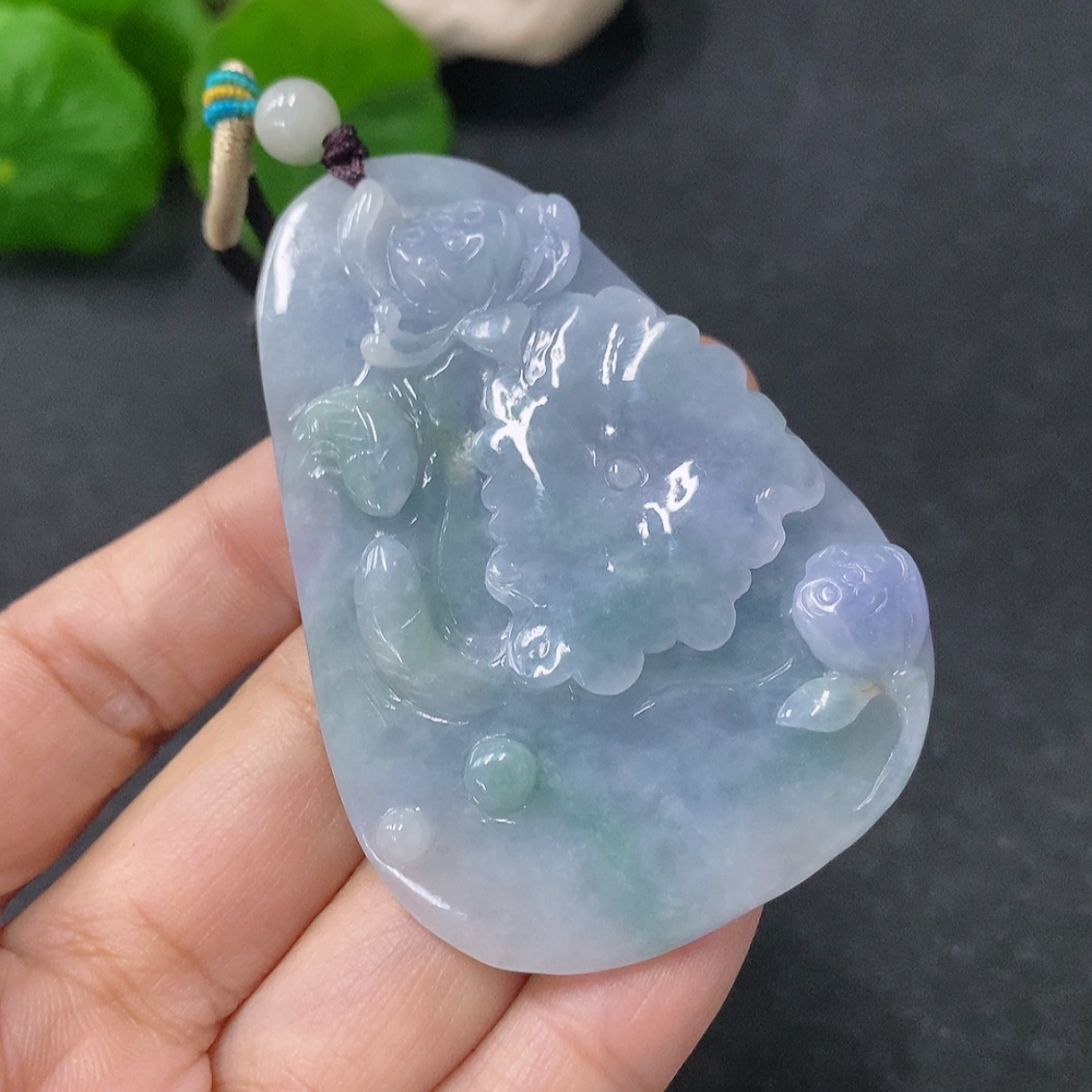 F33912720 Jadeite Pendant Abundance Year After Year Total Weight Approx. 36g Including Rope Beads Non-Grade A