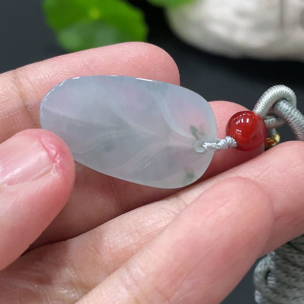 F34977298 Jadeite Pendant Leaf Total Weight Approx. 7g with Rope