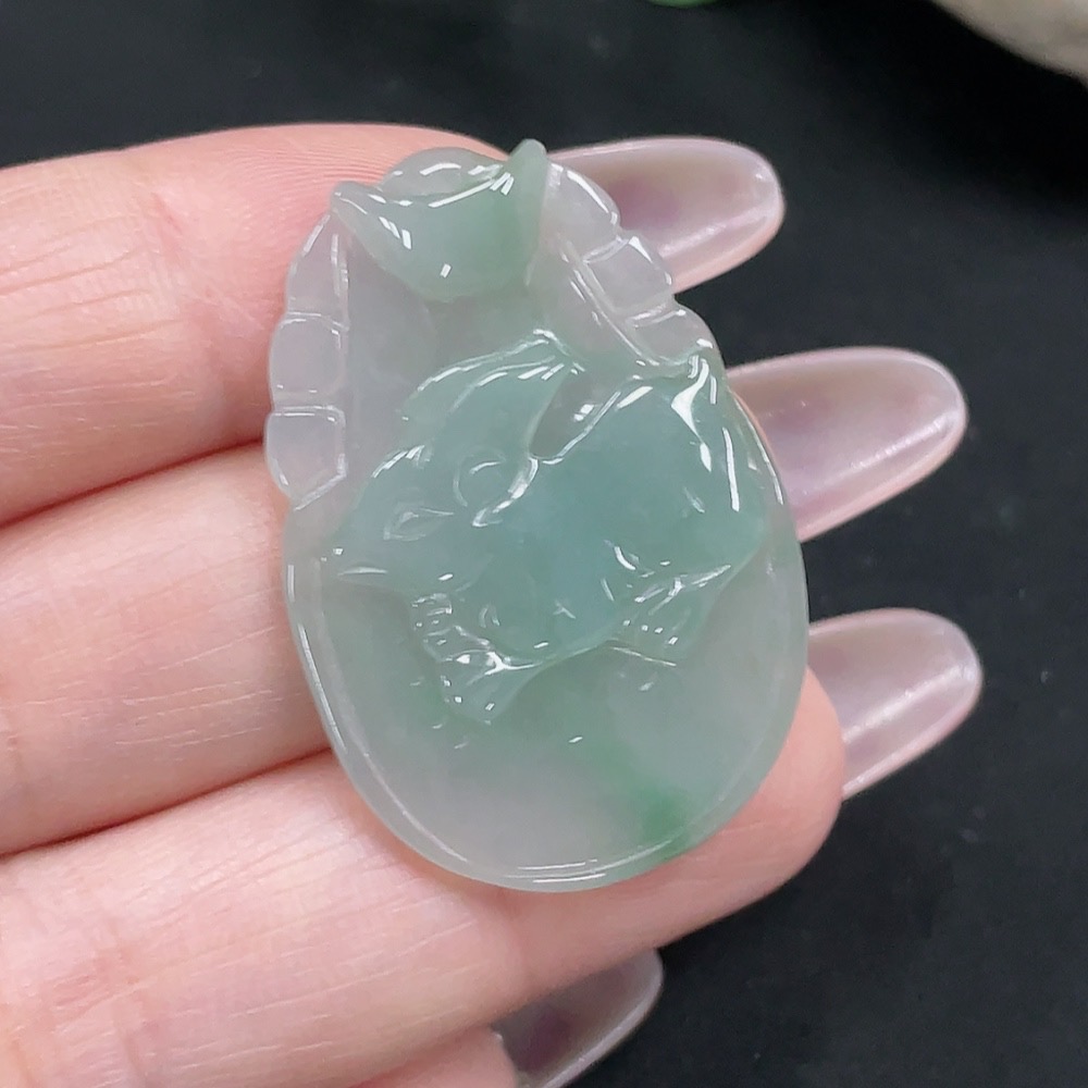 F34068947 Jadeite Rabbit Pendant, Total Weight Approx. 5.6g
