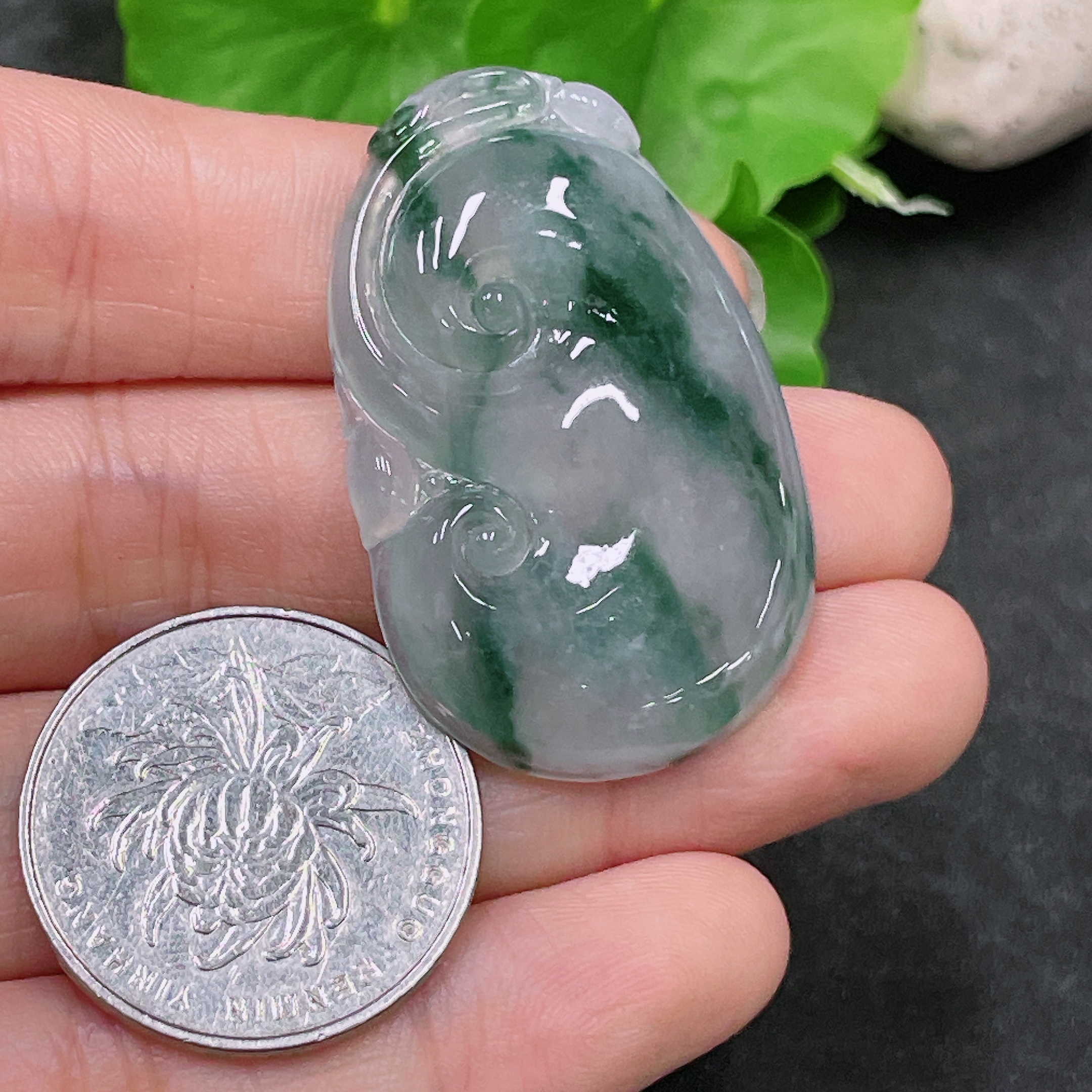 F32810707 JadeitePendant Ruyi Total Weight Approx. 11.95g