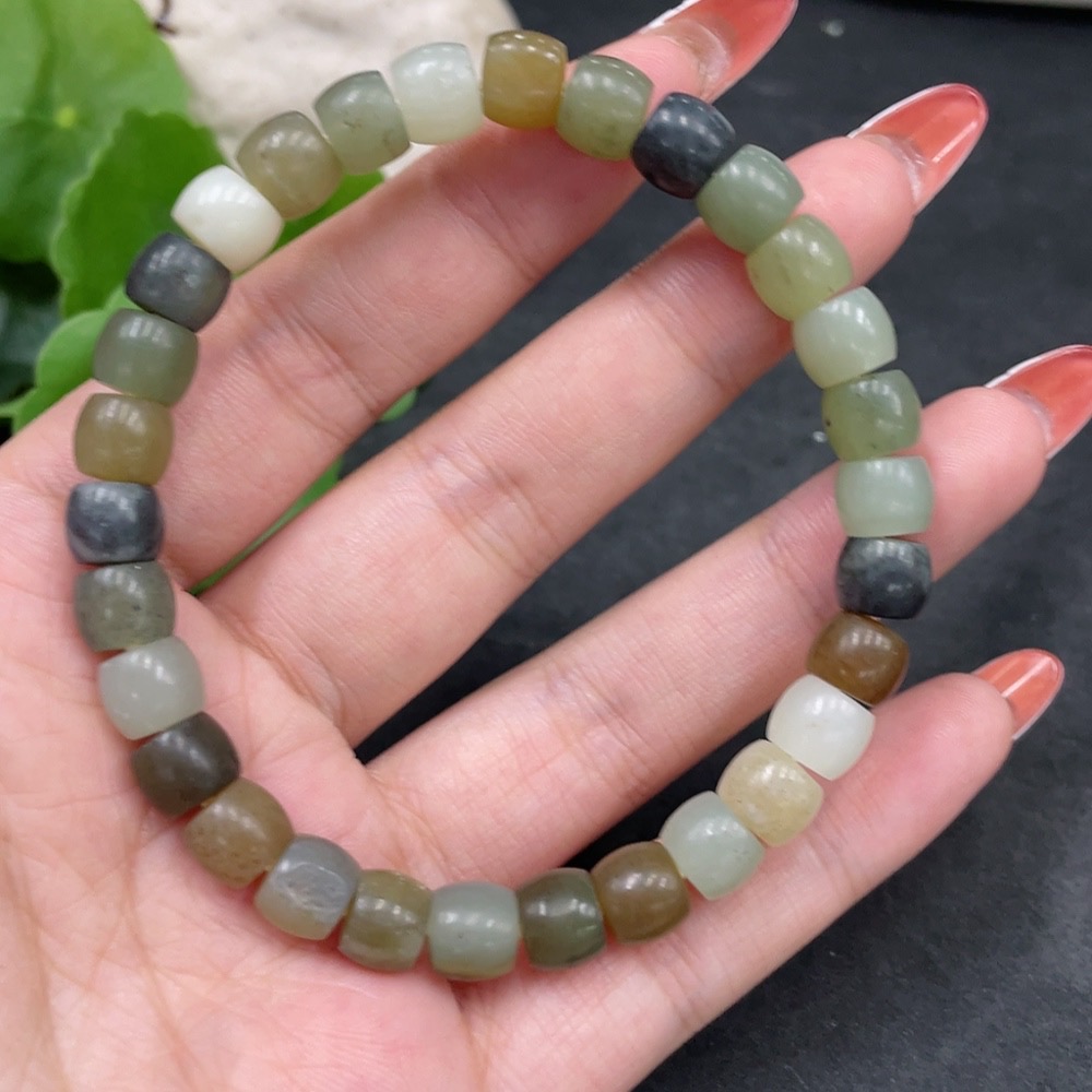 H34016029 Hetian Jade Bracelet, Approx. 7.6mm, Total Weight About 24g