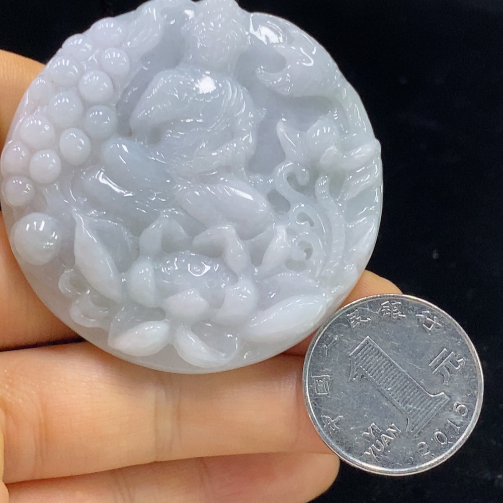 F34071928 Jadeite Pendant Guanyin with Non-Grade A Beads Including Rope Total Weight Approx. 52.33g