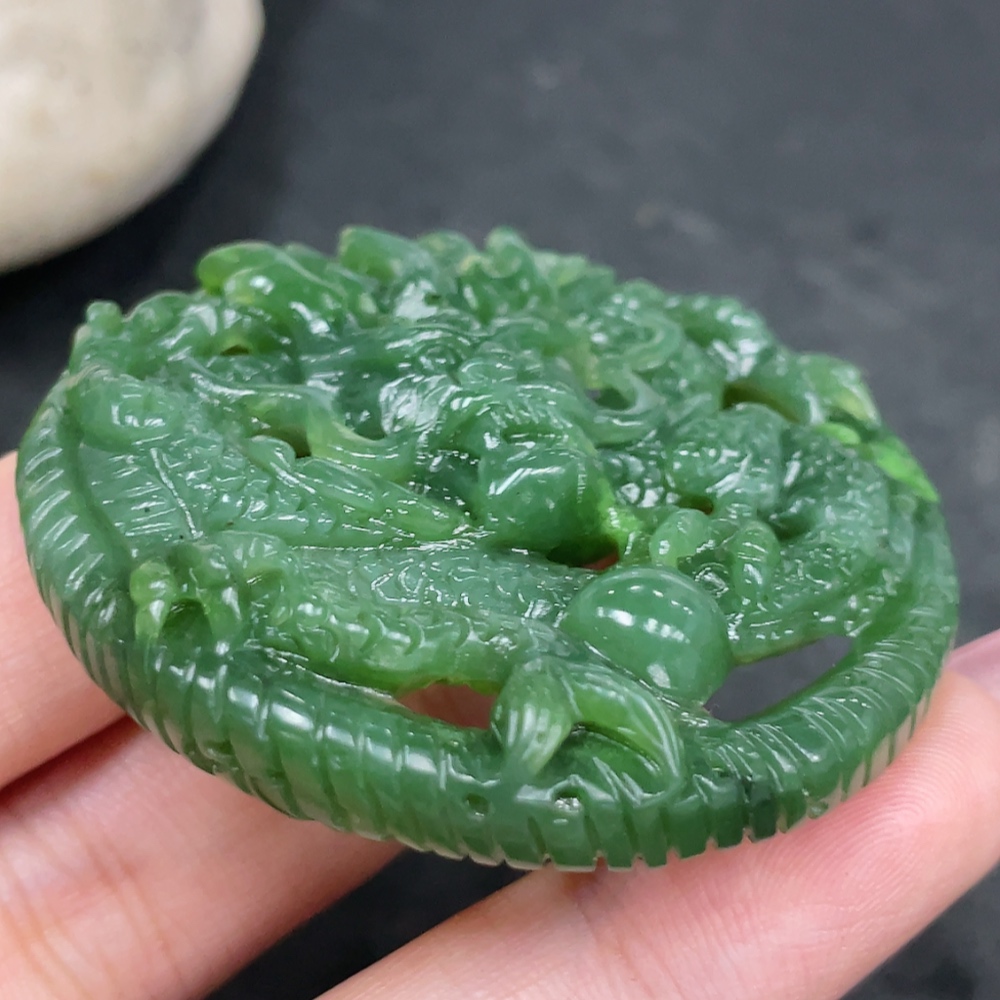 H33845940 Hetian Jade Pendant - Dragon Plaque, Total Weight Approx. 26.7g