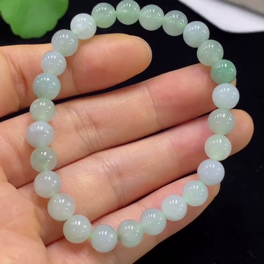 F35094896 Jadeite Bead Bracelet Approx. 6.8mm Total Weight About 15.45g