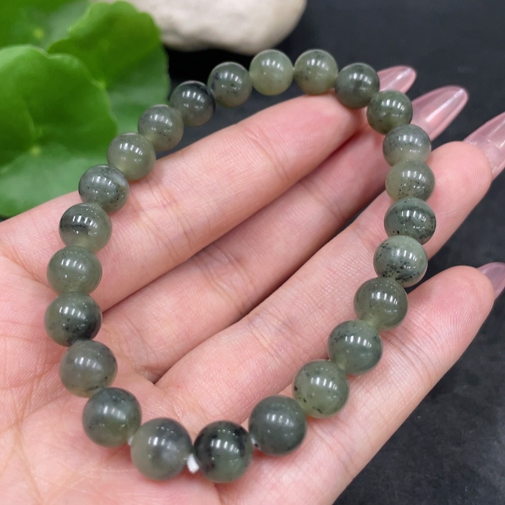 H33898265 Hetian Jade Bracelet Approx.7.7mm Total Weight Approx.18.6g