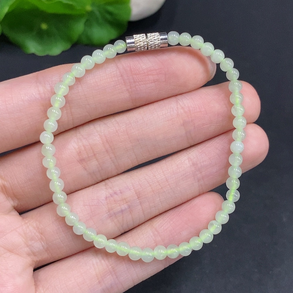 F35124049 Jadeite Beads Non-Gold Inlay Total Weight Approx.4.4g Size Approx.3.5mm