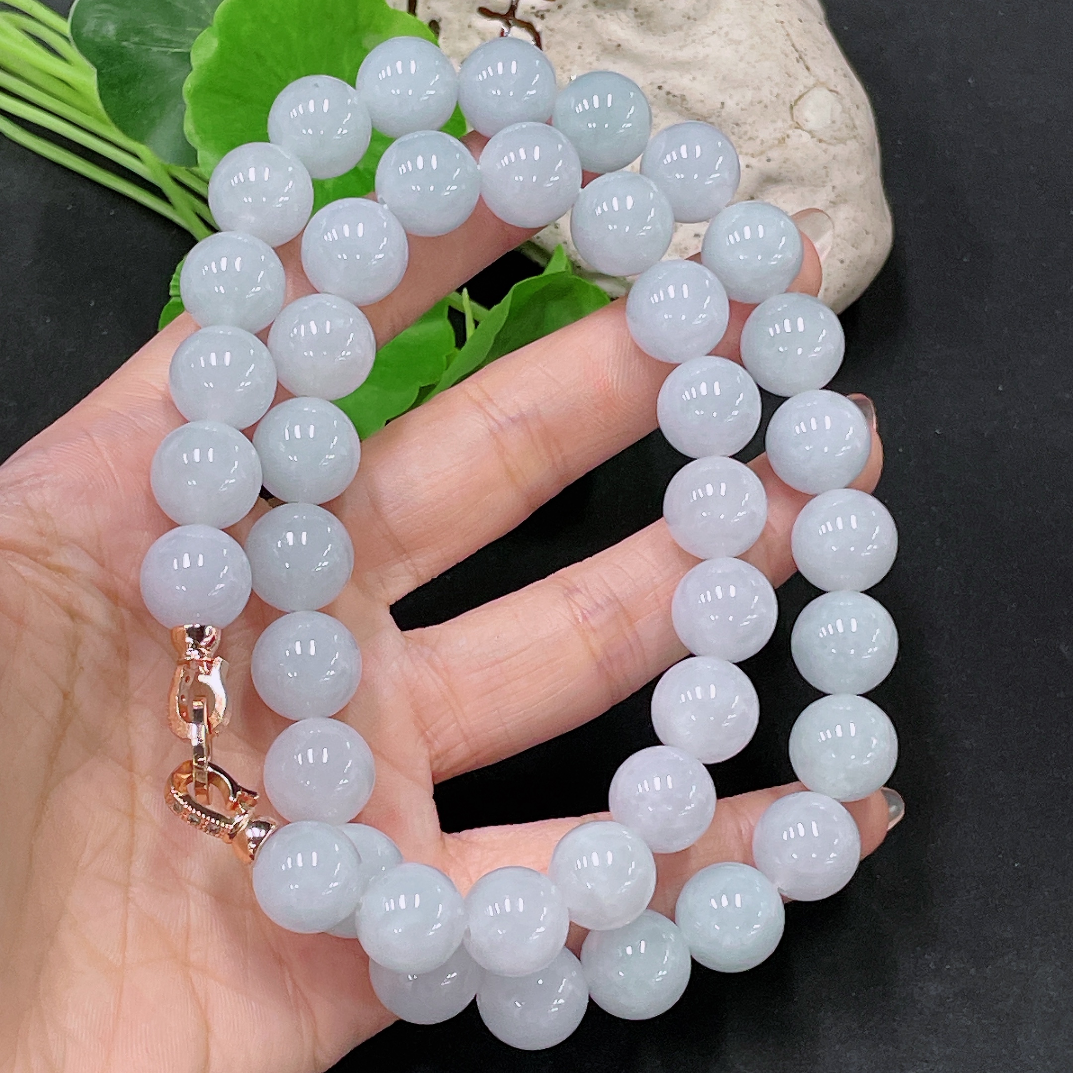 F34958297 Jadeite Bead Necklace Approx. 12.3mm Non-Gold Total Weight Approx. 135.9g