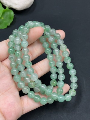H25903699 非洲翠（独龙玉）珠链   卡7mm左右 货品总重约39.6g