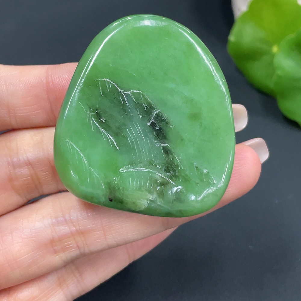 H18020522 Hetian Jade Pendant - Landscape Guanyin, Total Weight Approx. 30g