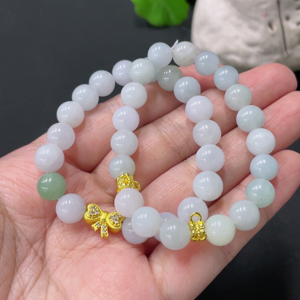 F33935482 Jadeite Bracelet Approx.8mm Beads Non-Gold Accessory
