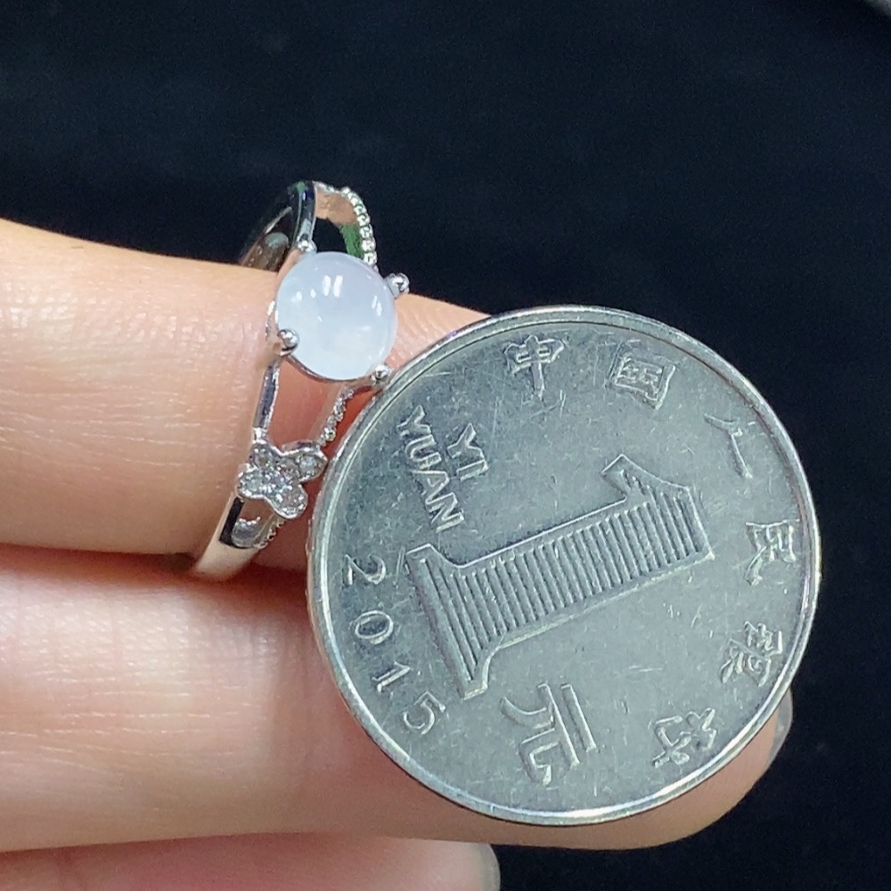 F30479796 Jadeite Inlaid Ring Non-Gold Adjustable Total Weight Approx.1.66g