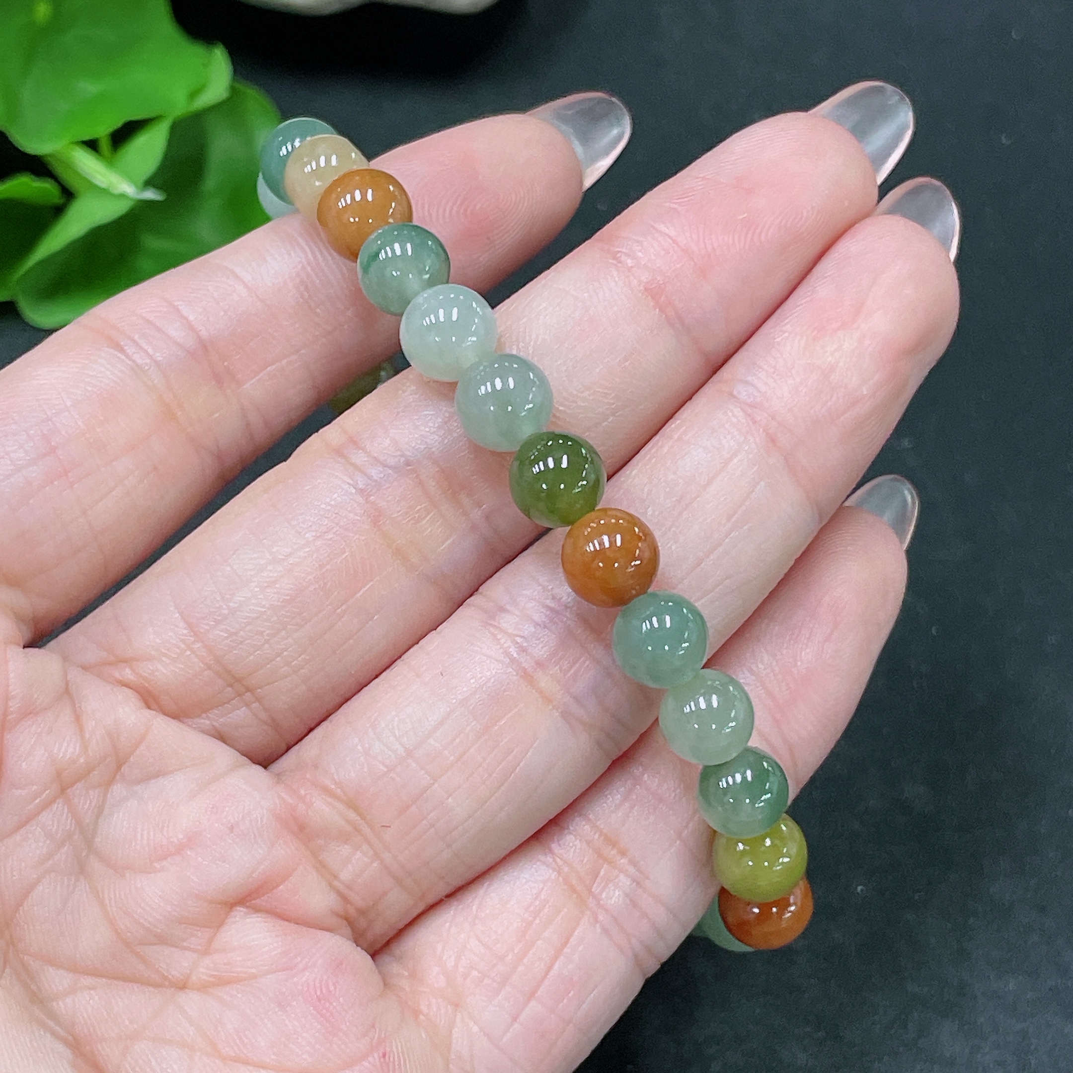 F34020618 Jadeite Bracelet Non-Gold Yellow Red Color Origin Undetermined Total Weight Approx.18g Size Approx.7.1mm