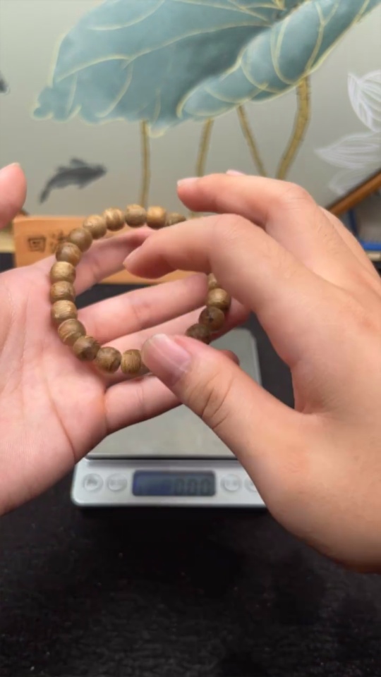 W35097856 Agarwood Bracelet (total weight approx. 6g, bead size around 9.5mm)