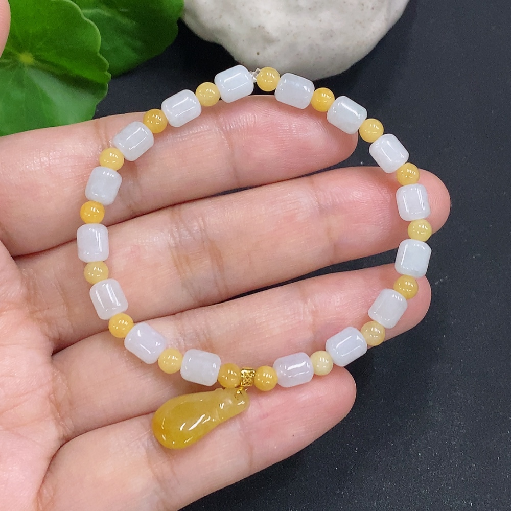 F29316697 Jadeite Beaded Necklace approx. 5mm (18K Gold) Total Weight approx. 8.4g (Color origin undetermined)