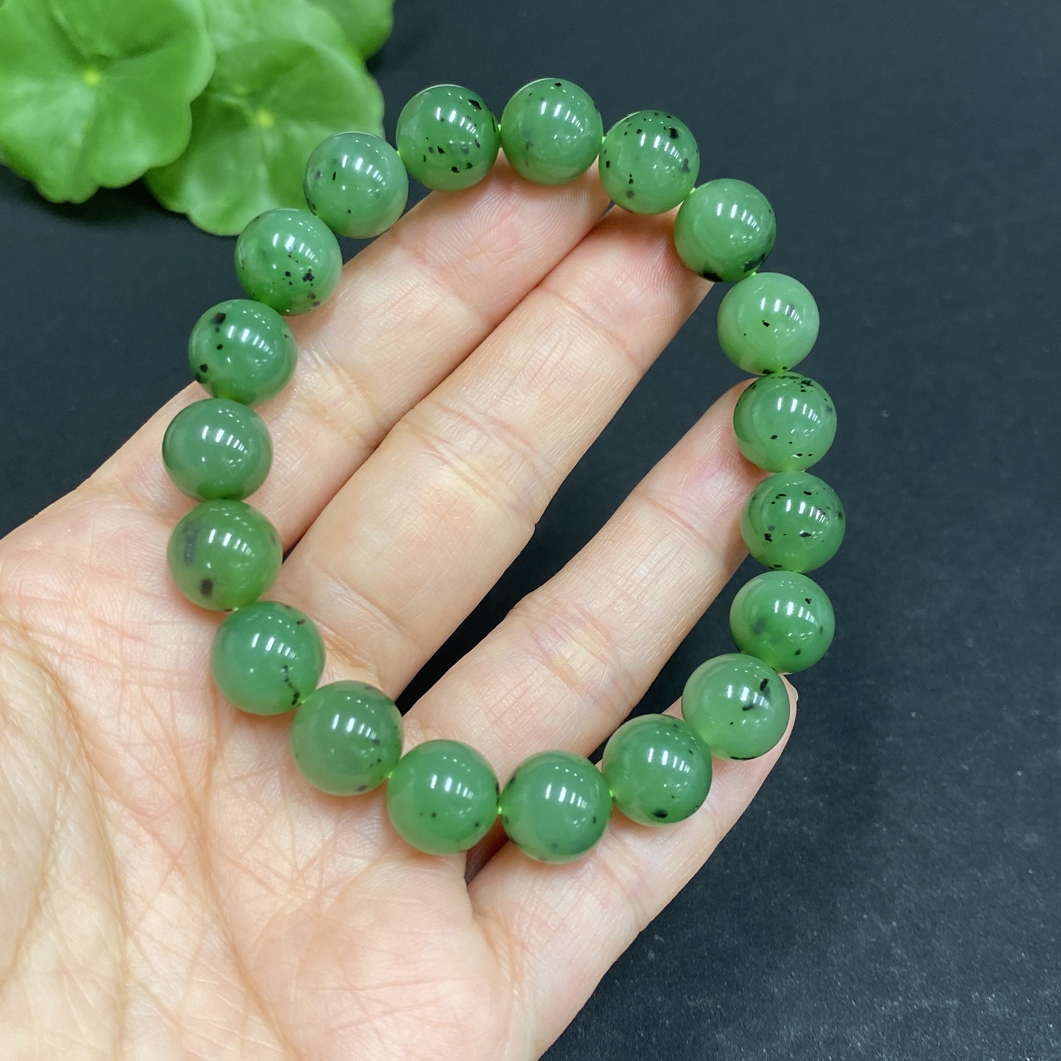 H33846263 Hetian Jade Bracelet, approx. 9.6mm, total weight approx. 28.9g