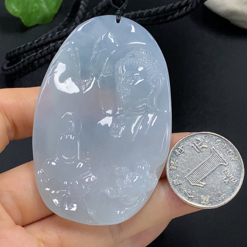 F28235244 Jadeite Buddha Observing the World Pendant