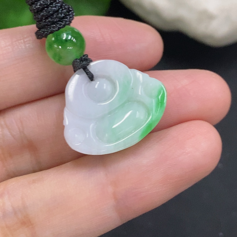 F35107733 Jadeite Buddha pendant Total weight approx. 5.2g (with non-A grade beads)