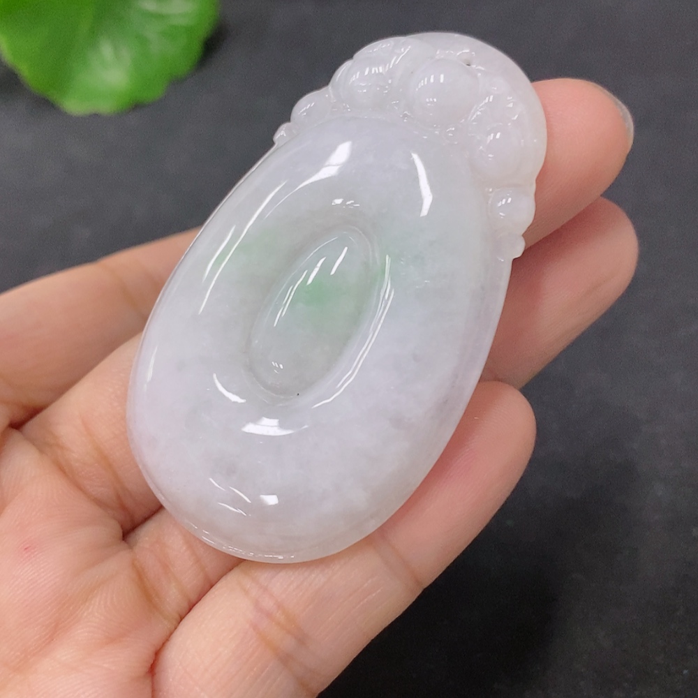 F33886930 Jadeite Pendant Fortune Shell Total Weight Approx. 31.96g