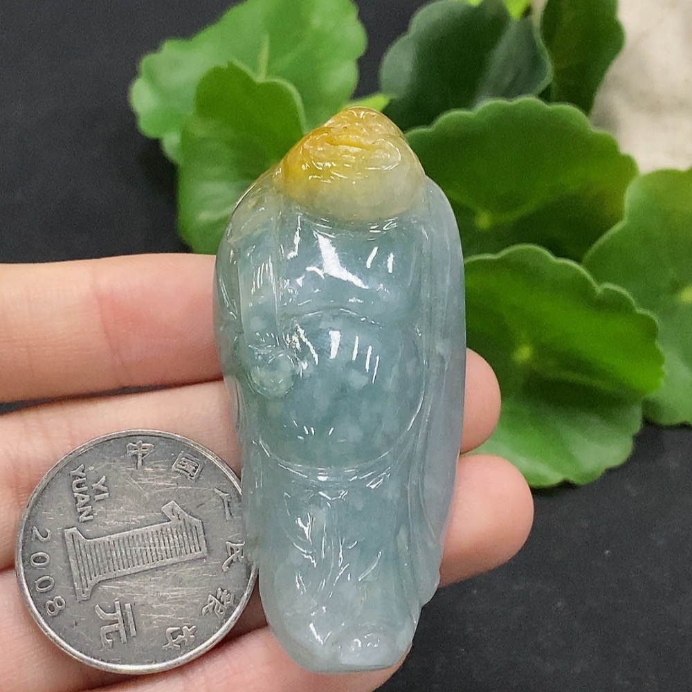 F35090134 Jadeite Buddha Pendant Total Weight Approx. 45g
