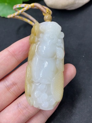 H42957037 和田玉挂件  财神  货品总重约（含绳）39.5g
