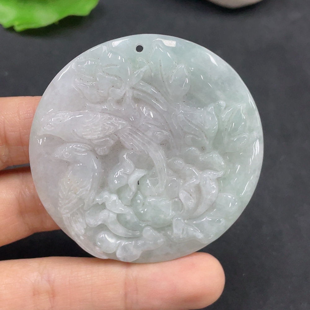 F30499774 Jadeite Pendant, Blossom of Wealth and Honor, Total Weight Approx. 28.87g