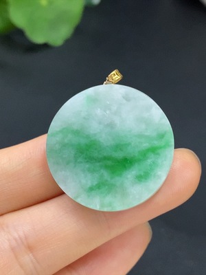 F26028597 Jadeite Plain Pendant 18k Total Weight Approx.8.26g