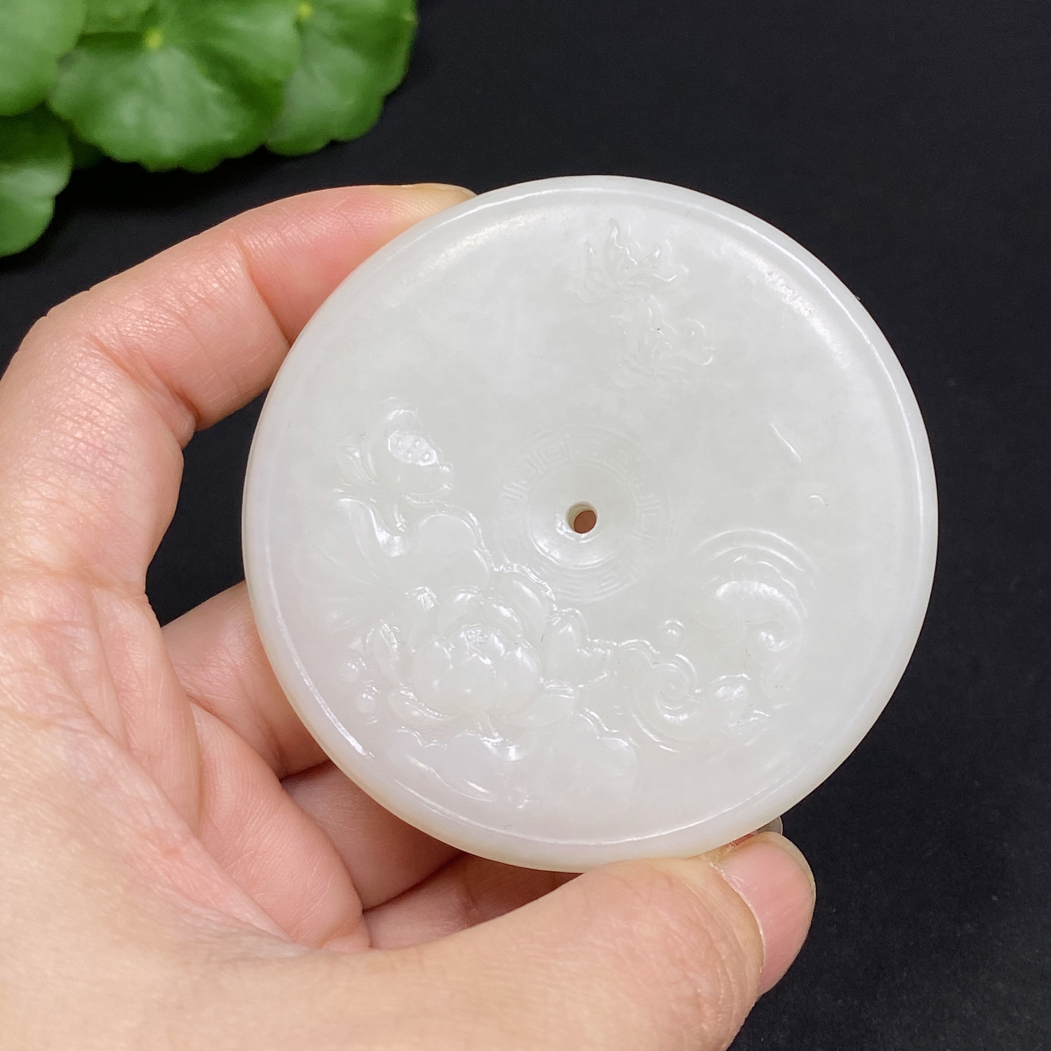 H34036564 Hetian Jade Pendant, Peace Buckle, Total Weight Approx. 94.7g